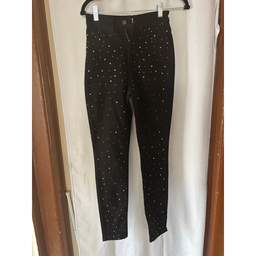 Women's AP Blue Jeans Size 7 Black Embellished